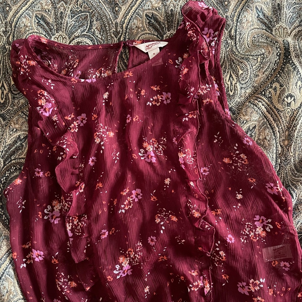 Maroon Floral Top